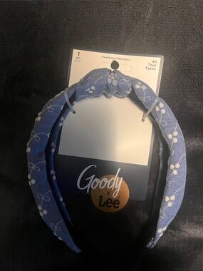 Lee Blue Floral Knotted Girls Headband